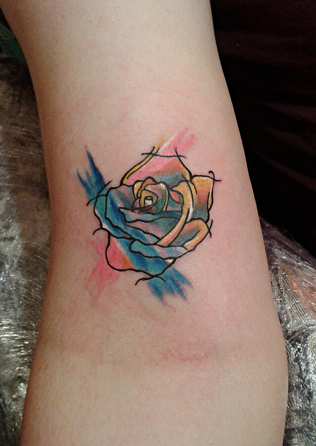 watercolor rose tattoo Dublin watercolor rose tattoo Dublin